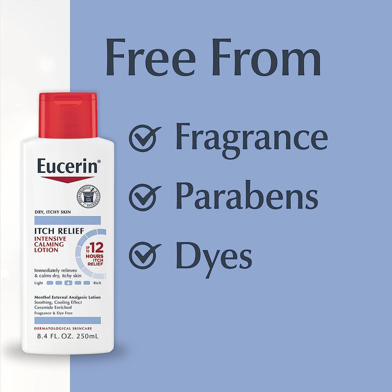 Eucerin® Itch Relief Intensive Calming Lotion Hand and Body Moisturizer 8.4 oz. Bottle Unscented Lotion (1231874_EA) 1/EA
