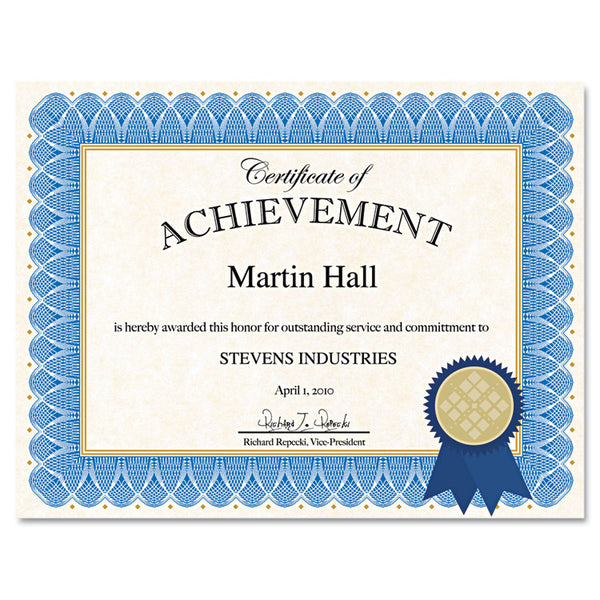 Geographics® Certificate Kit, 8.5 x 11, Blue Spiral with Blue Border (GEO47404) Pack of 6