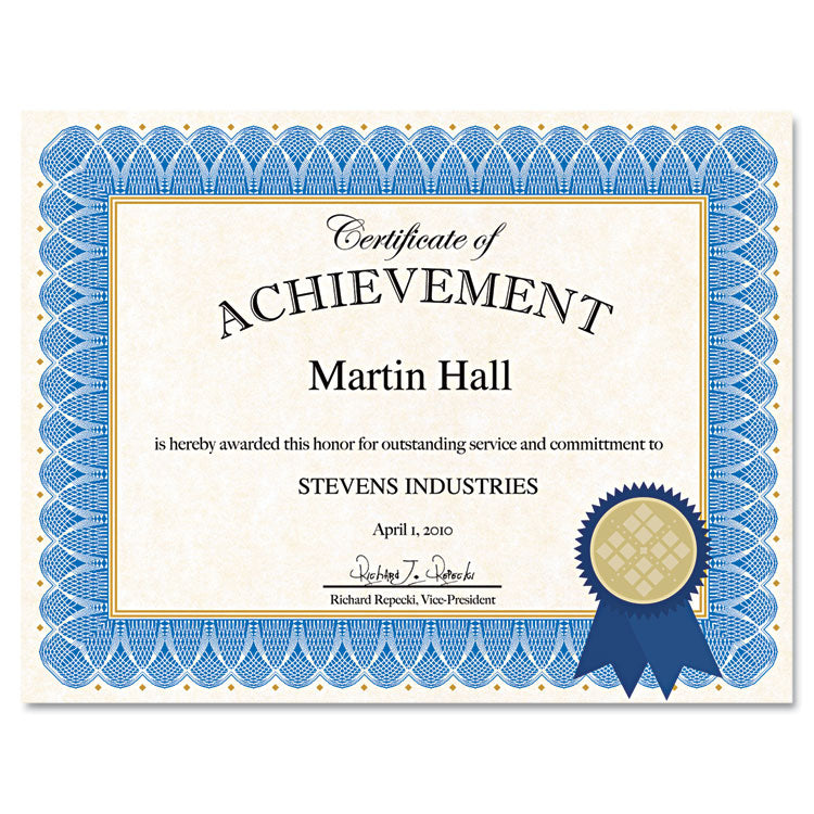 Geographics® Certificate Kit, 8.5 x 11, Blue Spiral with Blue Border (GEO47404) Pack of 6