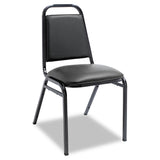 Alera® Padded Steel Stacking Chair, Supports Up to 250 lb, 18.5" Seat Height, Black Seat, Black Back, Black Base, 4/Carton (ALESC68VY10B) Case of 4