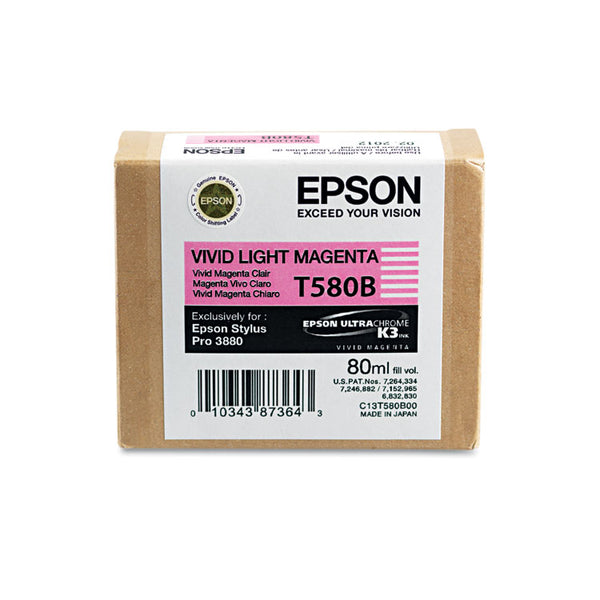 Epson® T580B00 UltraChrome K3 Ink, Vivid Light Magenta (EPST580B00)