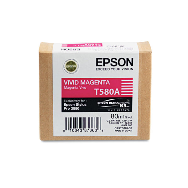 Epson® T580A00 UltraChrome K3 Ink, Vivid Magenta (EPST580A00)