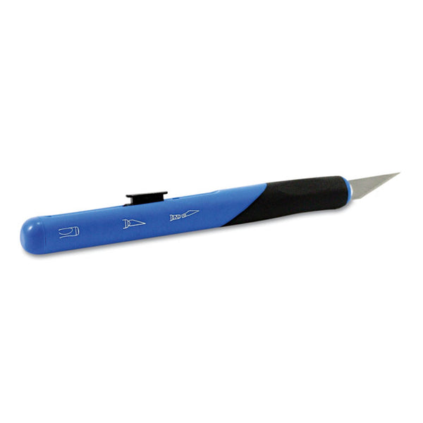 X-ACTO® Retract-A-Blade Knife, #11 Blade, 5.25" Plastic Handle, Blue/Black (EPIX3204) Each