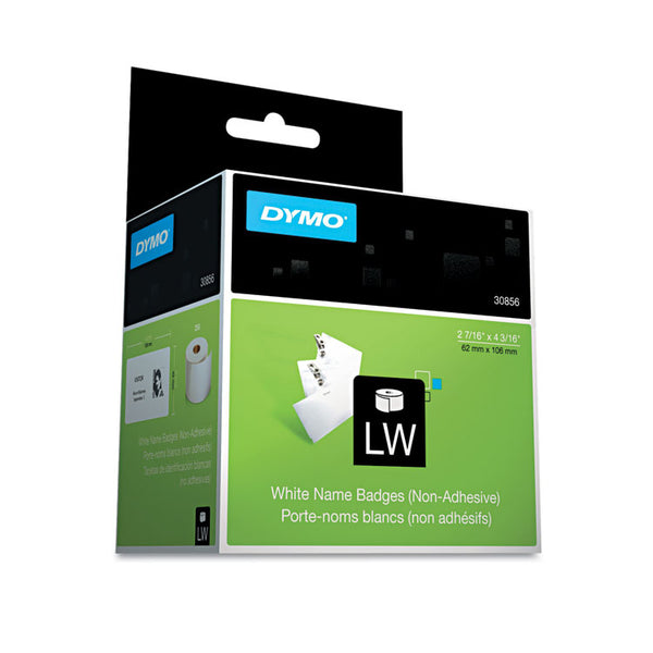 DYMO® Name Badge Insert Labels, 2.43" x 4.18", White, 250 Labels/Box (DYM30856)