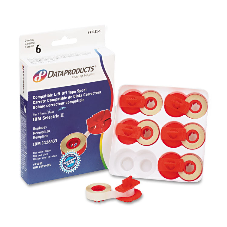 Dataproducts® R51816 Compatible Low-Tack Lift-Off Tape, Clear, 6/Box (DPSR51816) Box of 6