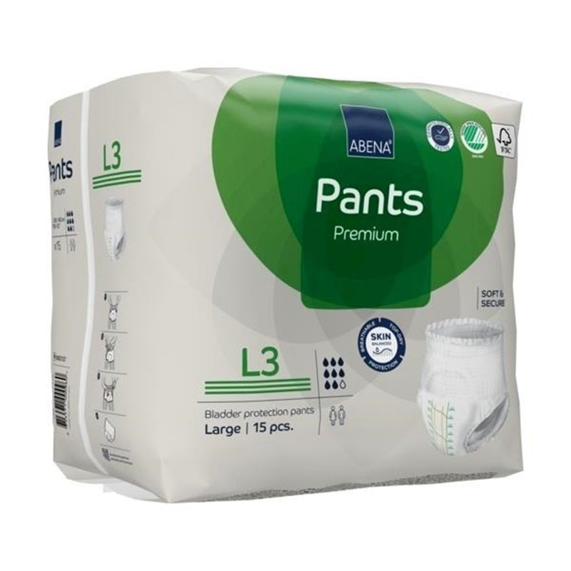 Abena® Premium Pants L3 Unisex Adult Absorbent Underwear Pull On with Tear Away Seams Large Disposable Heavy Absorbency (1218235_CS) 90/CS