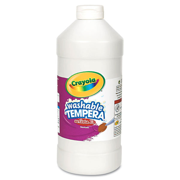 Crayola® Artista II Washable Tempera Paint, White, 32 oz Bottle (CYO543132053)
