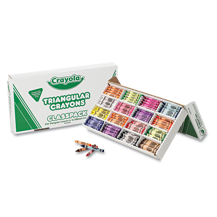 Crayola® Classpack Triangular Crayons, 16 Colors, 256/Carton (CYO528039) Box of 256