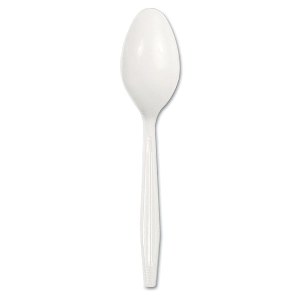 Boardwalk® Mediumweight Polystyrene Cutlery, Teaspoon, White, 100/Box (BWKSPOONMWPSBX)