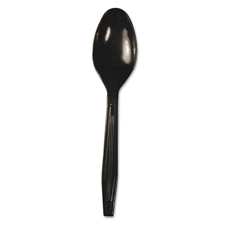 Boardwalk® Heavyweight Polystyrene Cutlery, Teaspoon, Black, 1000/Carton (BWKSPOONHWBLA) Case of 1000