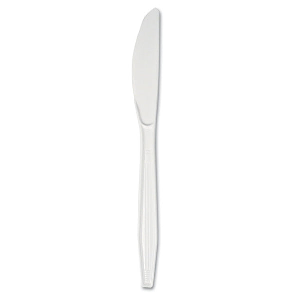 Boardwalk® Mediumweight Polystyrene Cutlery, Knife, White, 100/Box (BWKKNIFEMWPSBX)