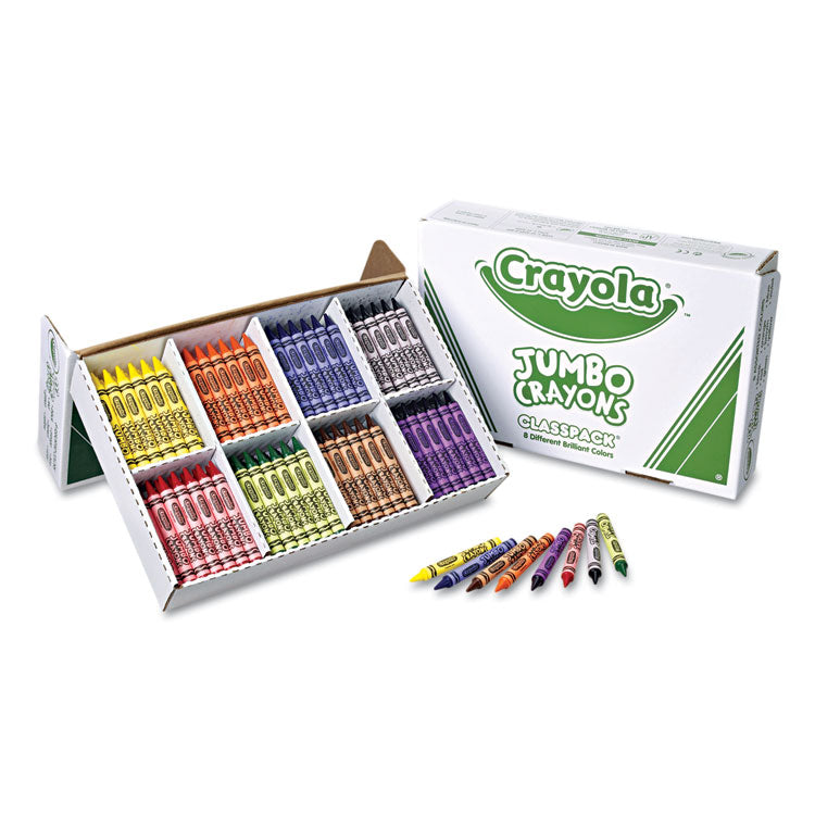 Crayola® Jumbo Classpack Crayons, 25 Each of 8 Colors, 200/Set (CYO528389) Pack of 200