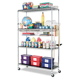 Alera® NSF Certified Industrial Four-Shelf Wire Shelving Kit, 36w x 24d x 72h, Silver (ALESW503624SR)