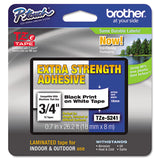 Brother P-Touch® TZe Extra-Strength Adhesive Laminated Labeling Tape, 0.7" x 26.2 ft, Black on White (BRTTZES241)