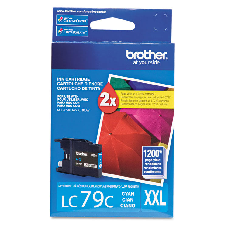 Brother LC79C Innobella Super High-Yield Ink, 1,200 Page-Yield, Cyan (BRTLC79C)