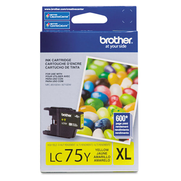 Brother LC75Y Innobella High-Yield Ink, 600 Page-Yield, Yellow (BRTLC75Y)