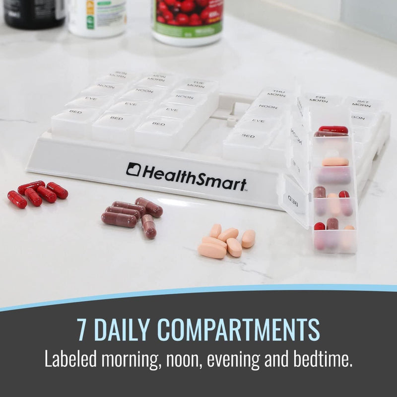 HealthSmart® Pill Organizer Large 7 Day 4 Dose (724874_EA) 1/EA