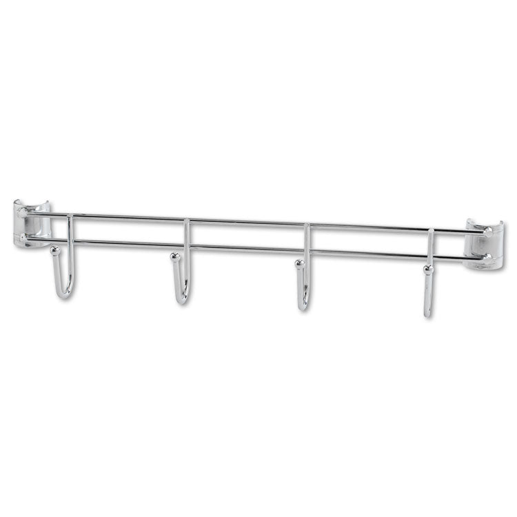 Alera® Hook Bars For Wire Shelving, Four Hooks, 18" Deep, Silver, 2 Bars/Pack (ALESW59HB418SR)