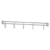 Alera® Hook Bars For Wire Shelving, Five Hooks, 24" Deep, Silver, 2 Bars/Pack (ALESW59HB424SR)