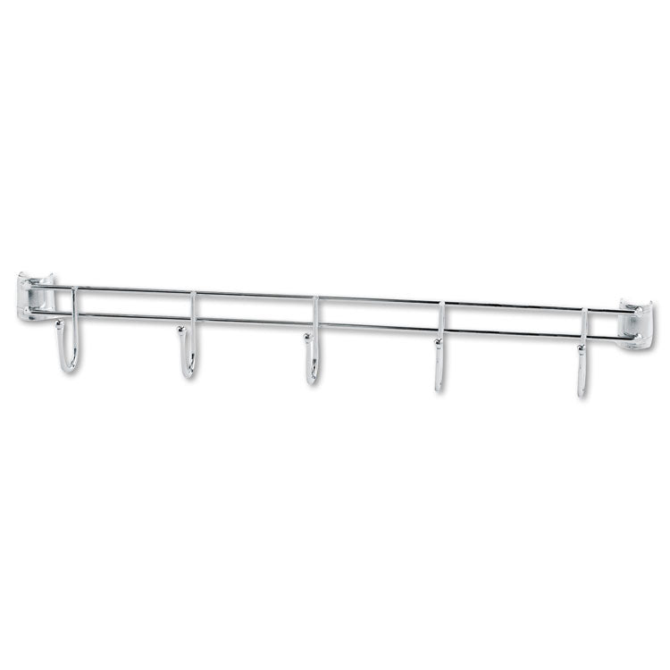 Alera® Hook Bars For Wire Shelving, Five Hooks, 24" Deep, Silver, 2 Bars/Pack (ALESW59HB424SR)