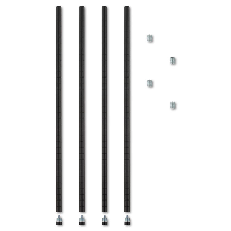 Alera® Stackable Posts For Wire Shelving, 36 "High, Black, 4/Pack (ALESW59PO36BL) Pack of 4