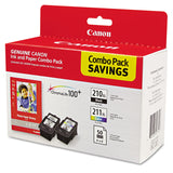 Canon® 2973B004 (PGI-210XL/CL-211XL) ChromaLife100+ High-Yield Ink/Paper Combo, Black/Tri-Color (CNM2973B004) Pack of 52
