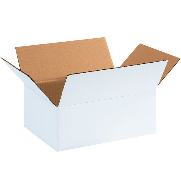 11 3/4 x 8 3/4 x 4 3/4" White Corrugated Boxes (1184SCW) Bundle Of 25