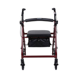 McKesson 4 Wheel Rollator Red Adjustable Height / Folding Aluminum Frame (1065263_EA) 1/EA