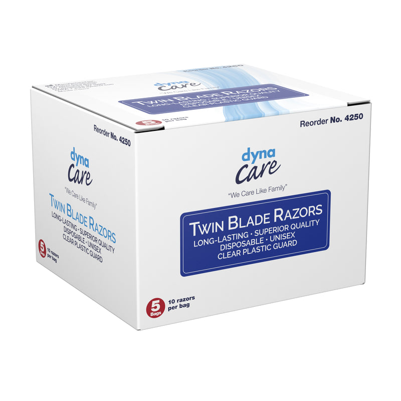 dyna Care Personal Razor Single Edge Twin Blade NonSterile Disposable (826659_BX) 50/BX