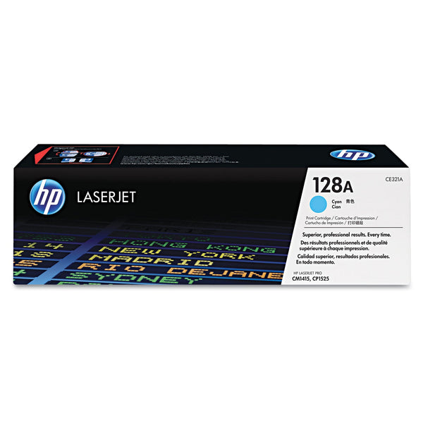 HP HP 128A, (CE321A) Cyan Original LaserJet Toner Cartridge (HEWCE321A)