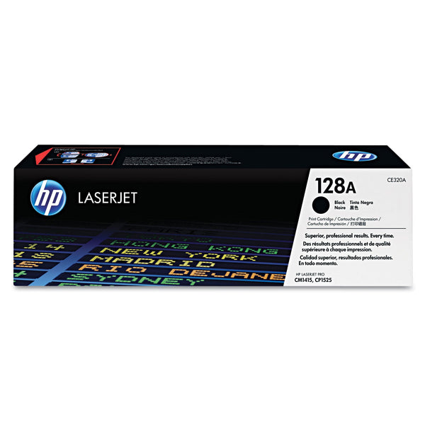 HP HP 128A, (CE320A) Black Original LaserJet Toner Cartridge (HEWCE320A)