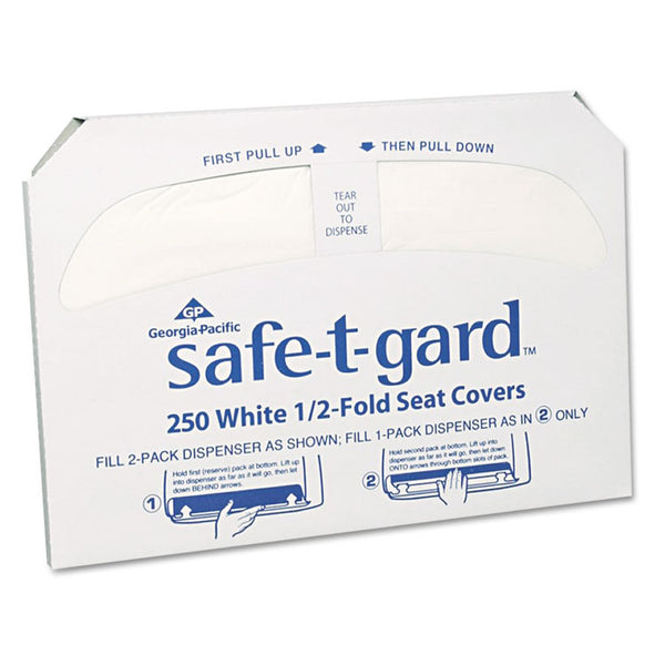 Georgia Pacific® Professional Safe-T-Gard Half-Fold Toilet Seat Covers, 14.5 x 17, White, 250/Pack, 20 Packs/Carton (GPC47046) 20 Packs of 250