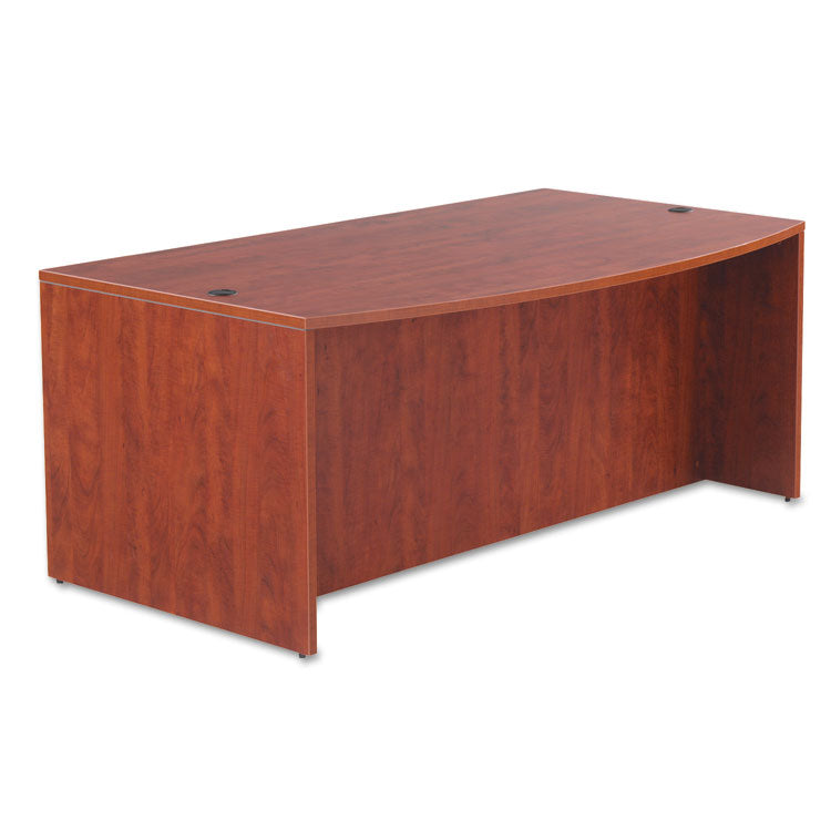 Alera® Alera Valencia Series Bow Front Desk Shell, 71" x 41.38" x 29.63", Medium Cherry (ALEVA227236MC)