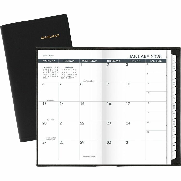 Pocket-Size Monthly Planner, 6 x 3.5, Black Cover, 13-Month (Jan to Jan): 2026 to 2027 (AAG7006405) Each