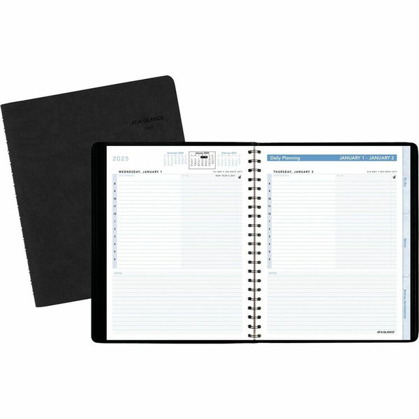 The Action Planner Daily Appointment Book, 8.75 x 6.5, Black Cover, 12-Month (Jan to Dec): 2025 (AAG70EP0305) Each