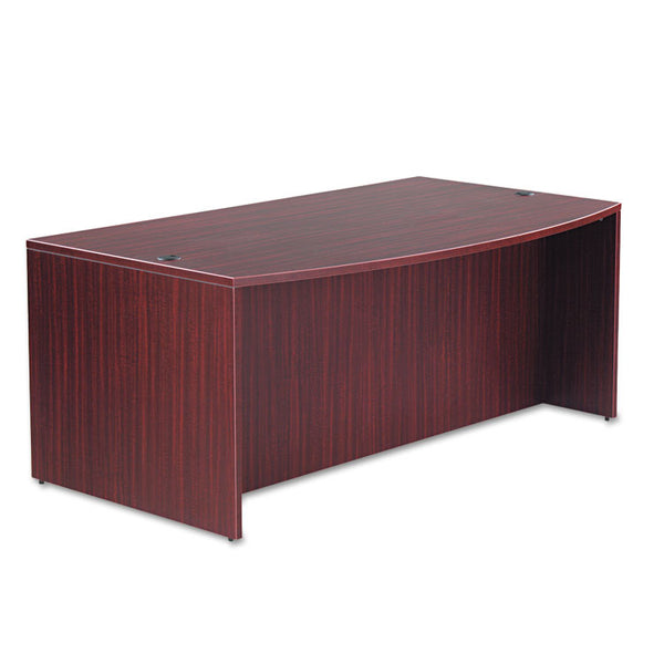 Alera® Alera Valencia Series Bow Front Desk Shell, 71" x 41.38" x 29.63", Mahogany (ALEVA227236MY)