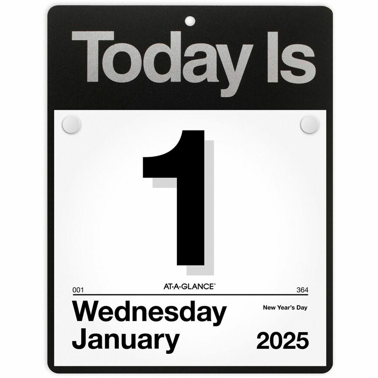 Today Is Wall Calendar, 9.5 x 12, White Sheets, 12-Month (Jan to Dec): 2025 (AAGK400) Each