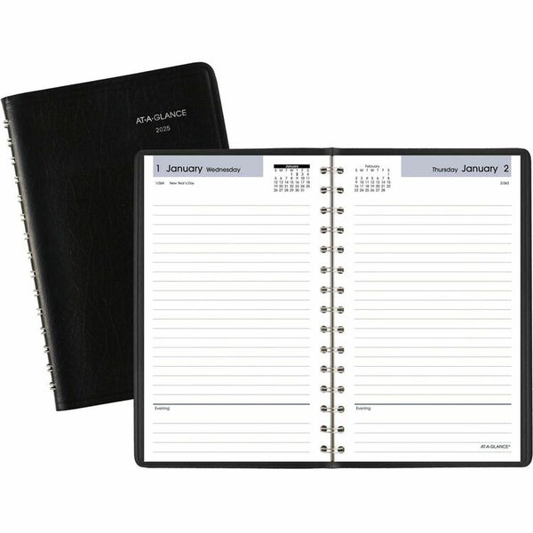 DayMinder DayMinder Daily Appointment Book, 8 x 5, Black Cover, 12-Month (Jan to Dec): 2026 (AAGSK4600) Each