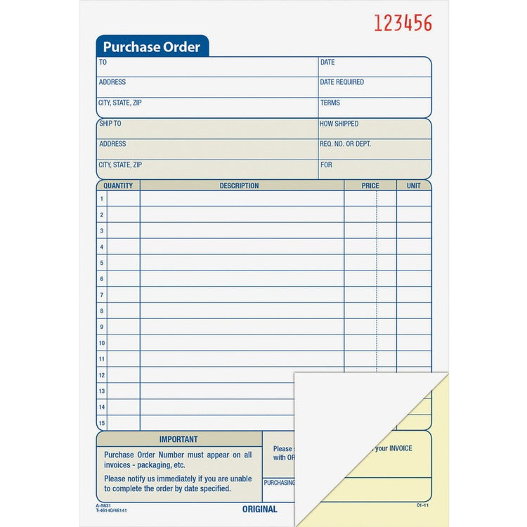 Adams Purchasing Statements, Duplicate, Carbonless, 50 Sets (ABFDC5831) Each