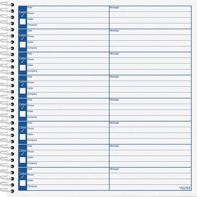 Adams Voice Mail Log Book, 7&quot;x8&quot; (ABFS8714) Pack of 2