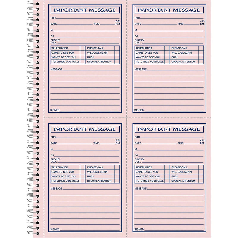 Adams Message Book, Spiral, Carbonless, 8 1/16&quot;x11&quot; (ABFSC1184P) Each