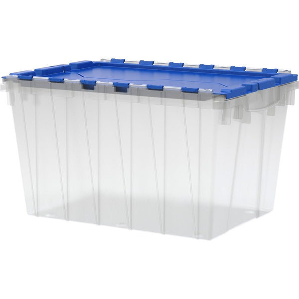 Akro-Mils 12 Gallon Keep Box, 21 1/2&quot;x12 1/2&quot;x15&quot;, Clear/Blue (AKM66486CLDBL)