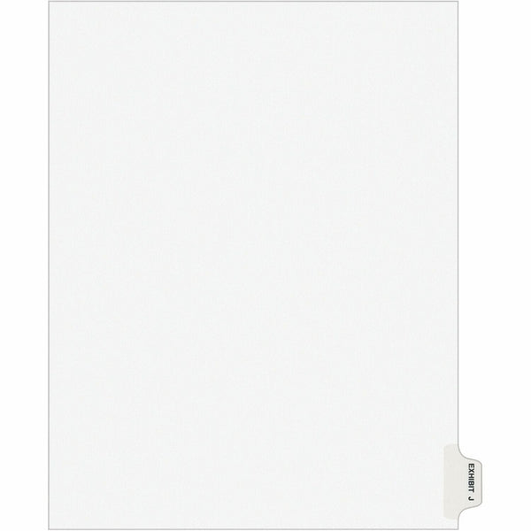 Avery&reg; Avery-Style Preprinted Legal Side Tab Divider, Exhibit J, Letter, White, 25/Pack (AVE01380)