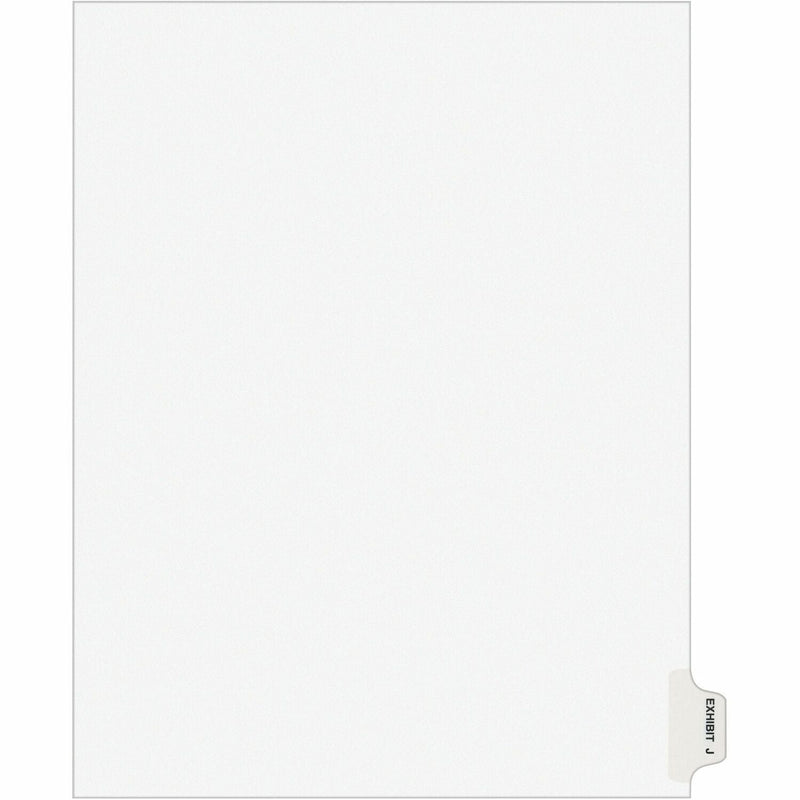 Avery&reg; Avery-Style Preprinted Legal Side Tab Divider, Exhibit J, Letter, White, 25/Pack (AVE01380)