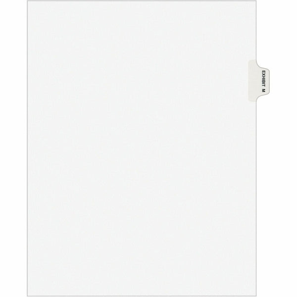 Avery&reg; Avery-Style Preprinted Legal Side Tab Divider, Exhibit M, Letter, White, 25/Pack (AVE01383)