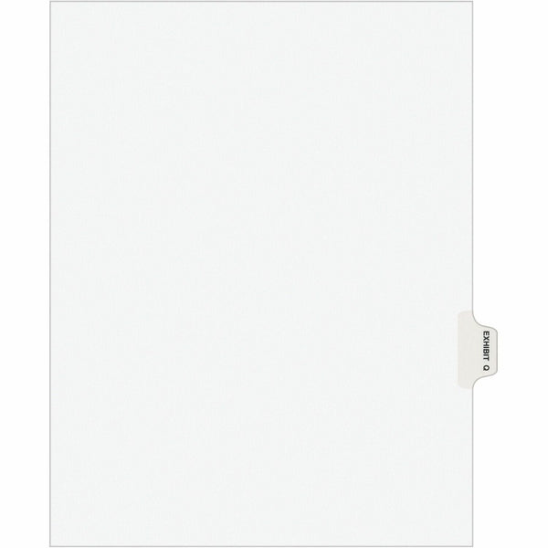 Avery&reg; Avery-Style Preprinted Legal Side Tab Divider, Exhibit Q, Letter, White, 25/Pack (AVE01387)