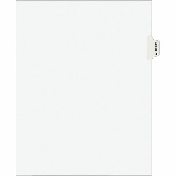 Avery&reg; Avery-Style Preprinted Legal Side Tab Divider, Exhibit W, Letter, White, 25/Pack (AVE01393)