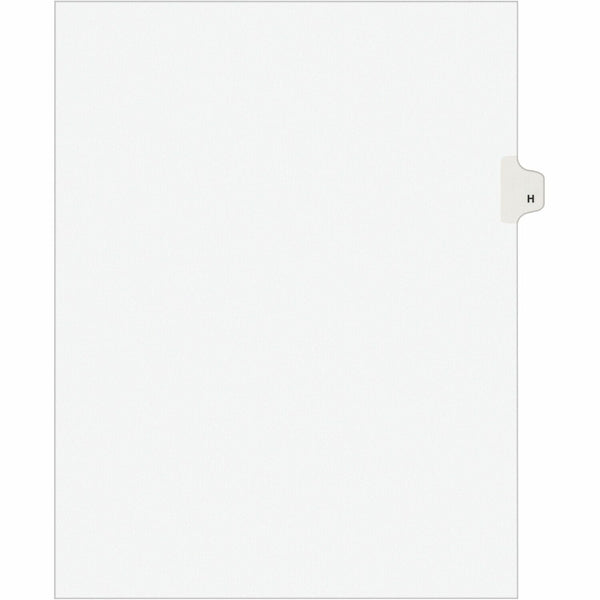 Avery&reg; Preprinted Legal Exhibit Side Tab Index Dividers, Avery Style, 26-Tab, H, 11 x 8.5, White, 25/Pack (AVE01408)