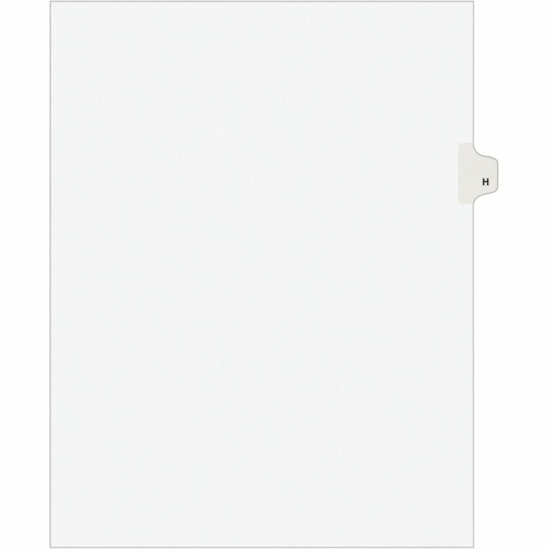 Avery&reg; Preprinted Legal Exhibit Side Tab Index Dividers, Avery Style, 26-Tab, H, 11 x 8.5, White, 25/Pack (AVE01408)