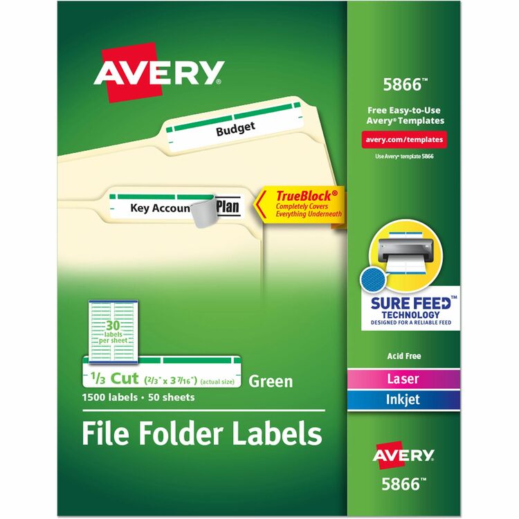 Avery TrueBlock File Folder Labels (AVE5866)